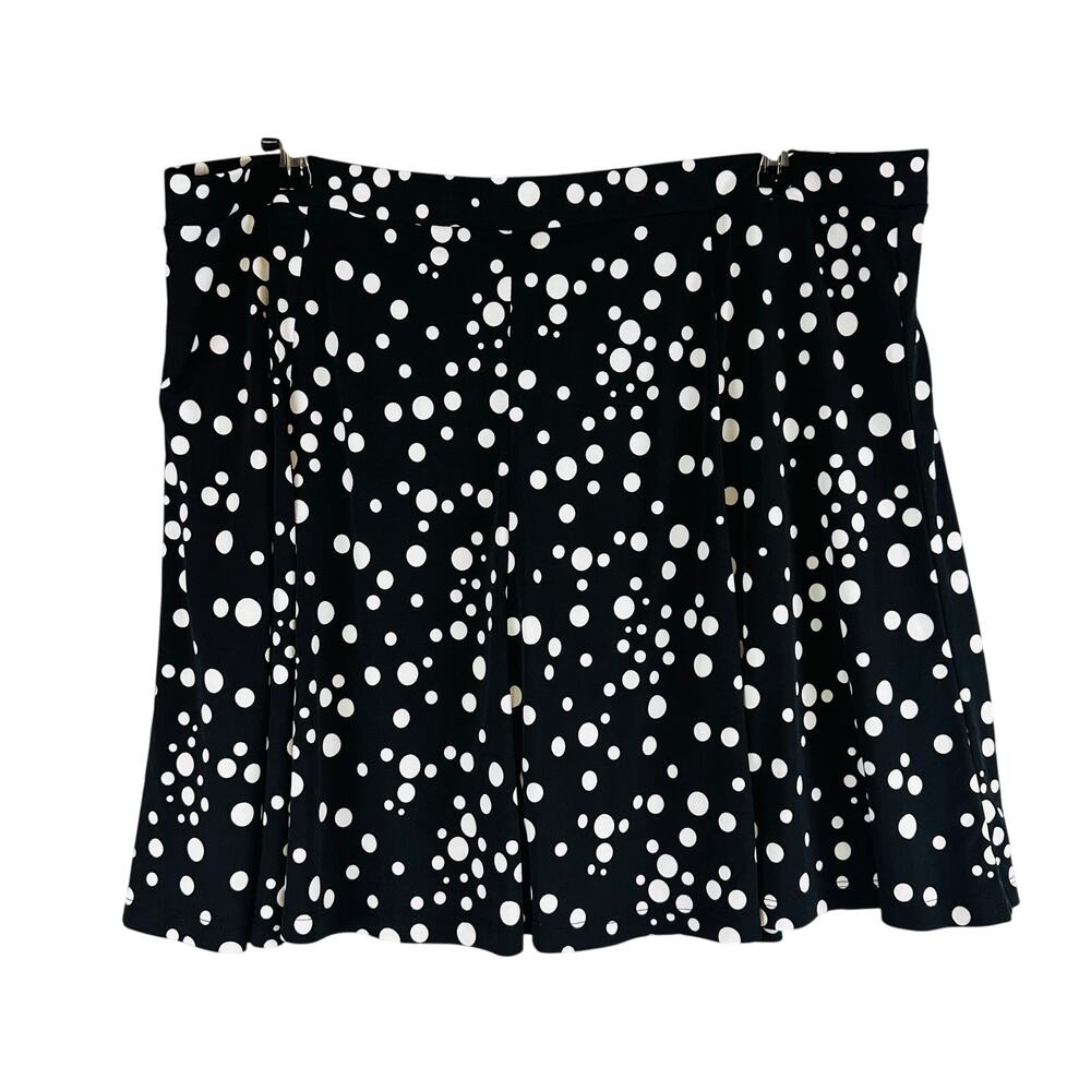 Susan Graver Womans Sz XL Skirt Skort Liquid Knit Polka Dots Pull On Shorts